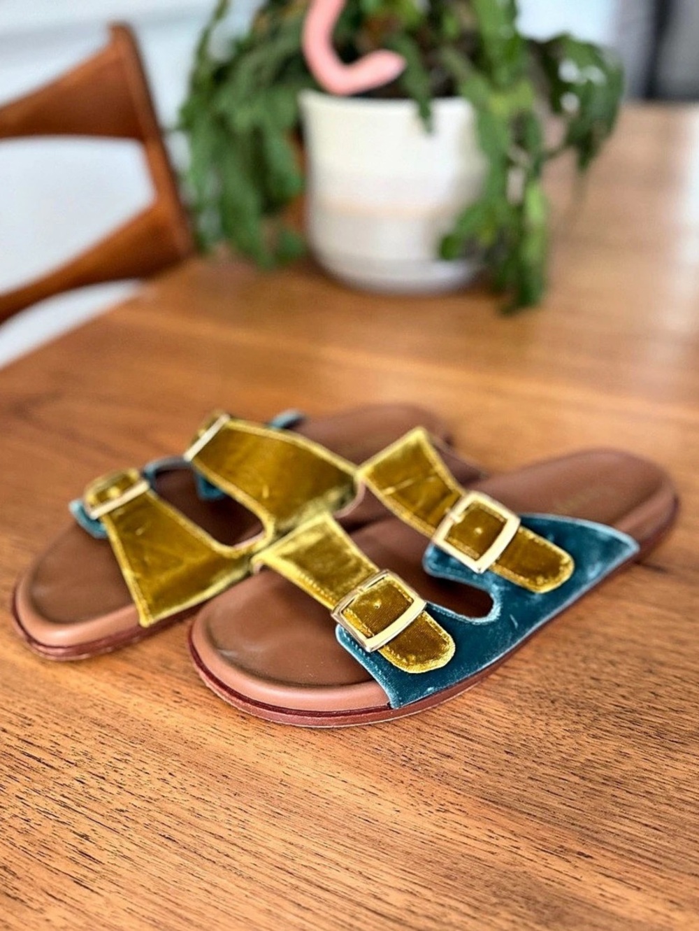 lanapo Follonica Sandals in Blue & Gold EU 39 - Picture 2 of 4